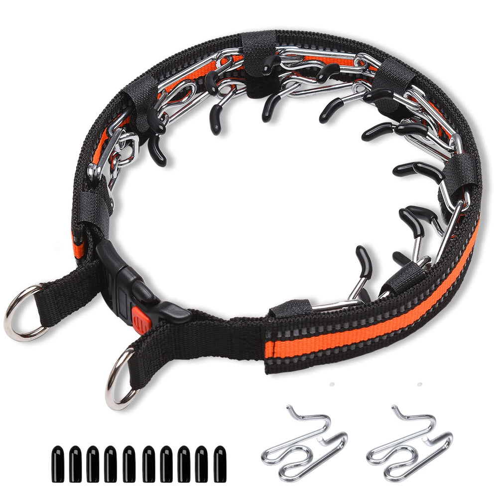 ATO-DJCX collar púas para perro con cubierta reflectante mejora visibilidad nocturna.