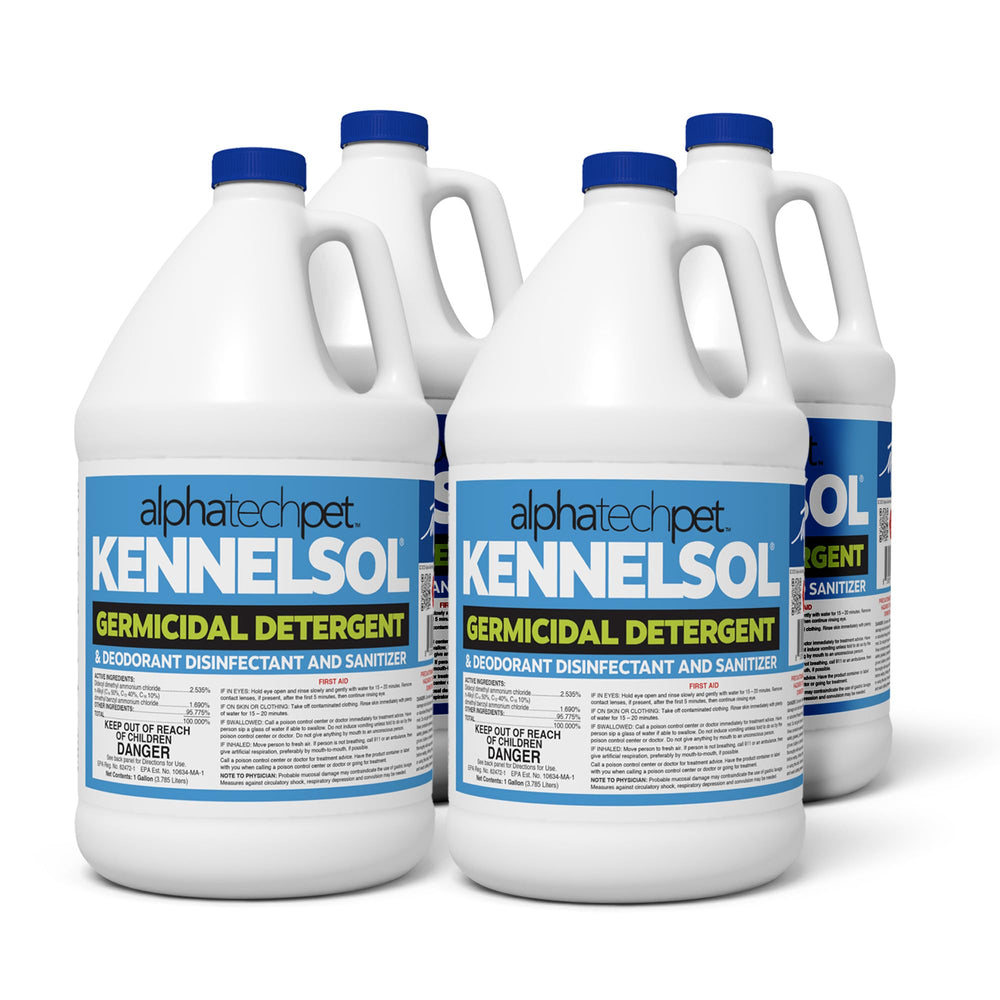 ATP KennelSol, botella 1 galón, desinfección rápida para jaulas y equipos.