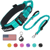 Collar AUBELL teal reflectivo para mayor visibilidad nocturna.