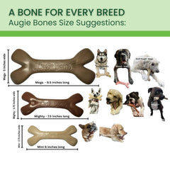 Augie Bones sabor maní tostado, ideal para perros activos