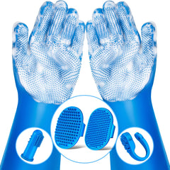 Augwind guantes de lavado para mascotas, cepillado suave y eliminación eficaz de pelo