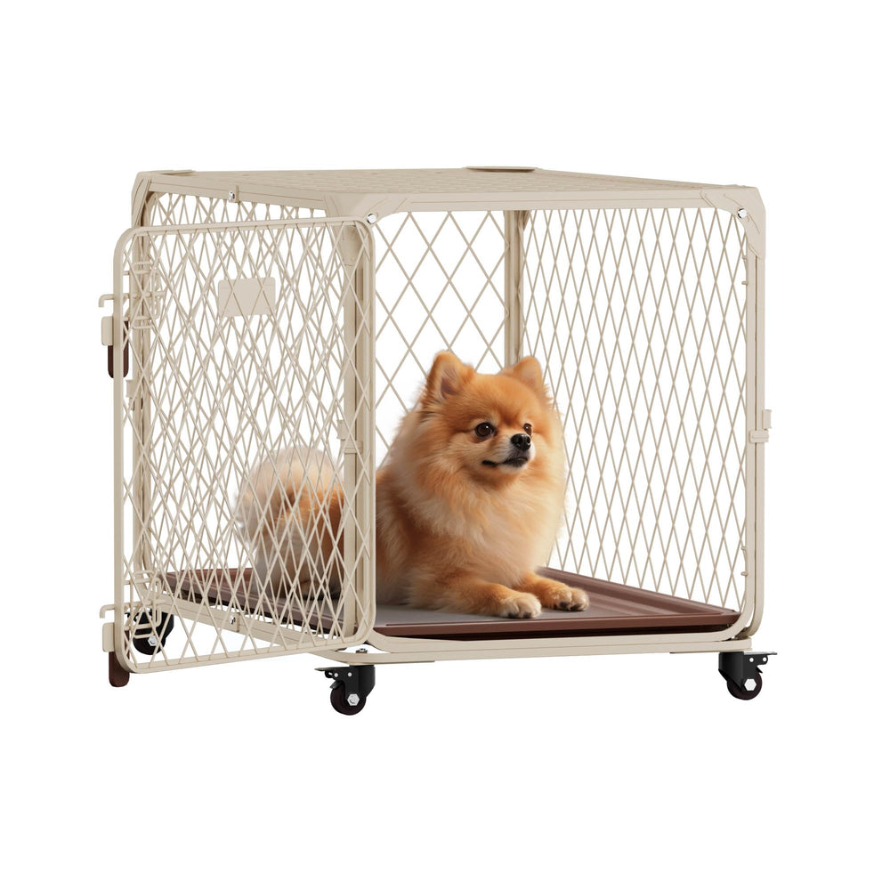 Aurapaws jaula para perros con malla diamante 30 pulgadas para mayor seguridad y comodidad