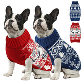 Sudadera navidad AURUZA para perro pequeño en rojo, ideal para mantener abrigado durante paseos
