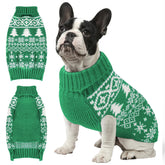AURUZA sueter navideno para perro verde XS detalle cuello cálido