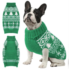 AURUZA sueter navideno para perro verde XS detalle cuello cálido