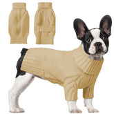 AURUZA suéter para perro con cuello alto; tejido acrílico suave para días fríos.