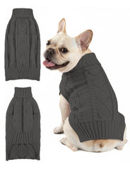AURUZA suéter para mascota con cuello alto, abrigo cálido para paseos fríos.
