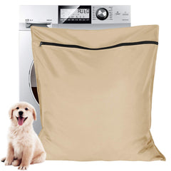AUXSOUL bolsa de lavado para mascotas, gran tamaño beige, evita pelos en la ropa