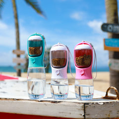 AVELORA botella de agua portátil para perros, ideal para paseos sin fugas.