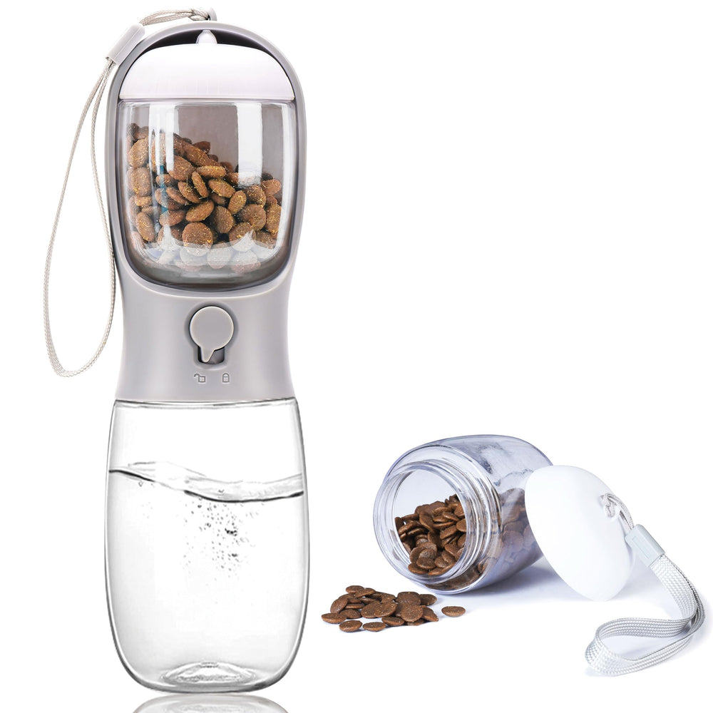 AVELORA botella portátil para agua y comida, perfecta para caminatas con mascotas.