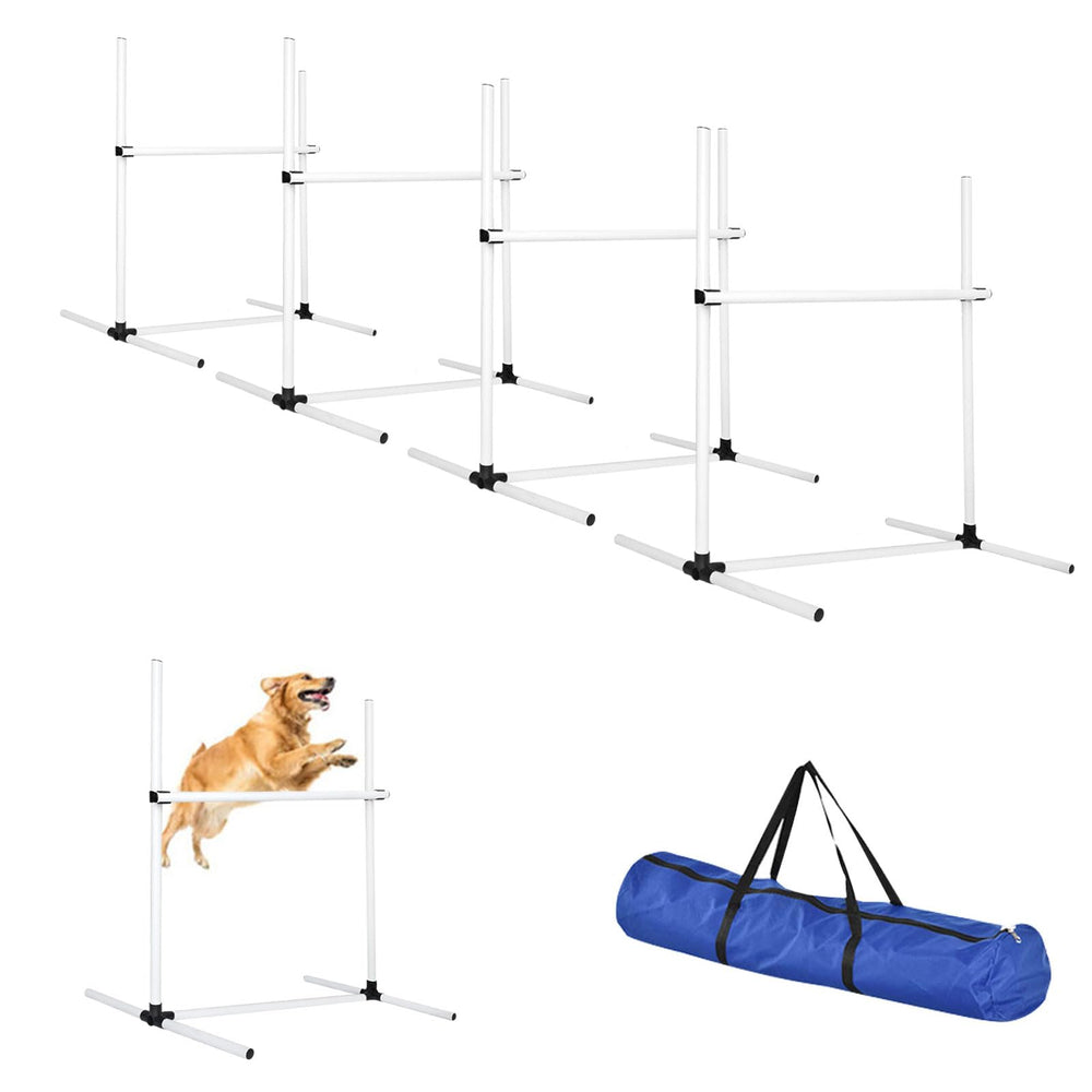 Avoirdus conjunto de saltos de agilidad para perros con barra de ajuste de altura.