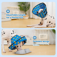 Avont cono para perro, lateral, mantiene la vista y reduce estrés durante el reposo.
