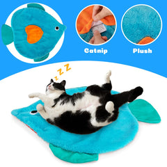 Materiales seguros y lavables a máquina en AWOOF Cat Mat forma pescado