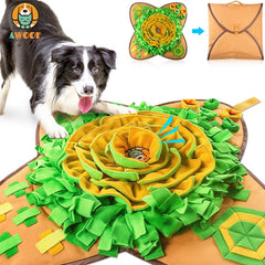 AWOOF Snuffle Mat, flor naranja central para estimular el olfato.