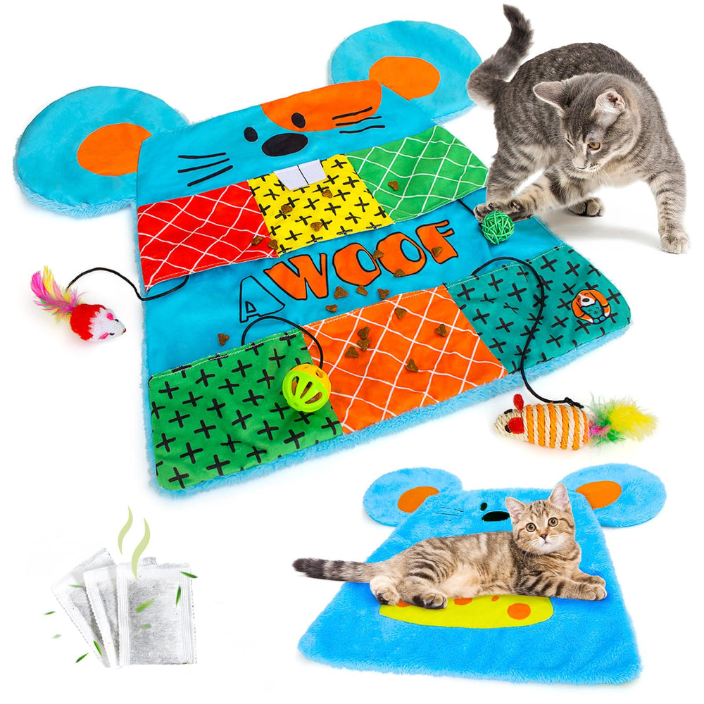 AWOOOF Alfombra para Gatos: superficie suave para juego interactivo en interiores.