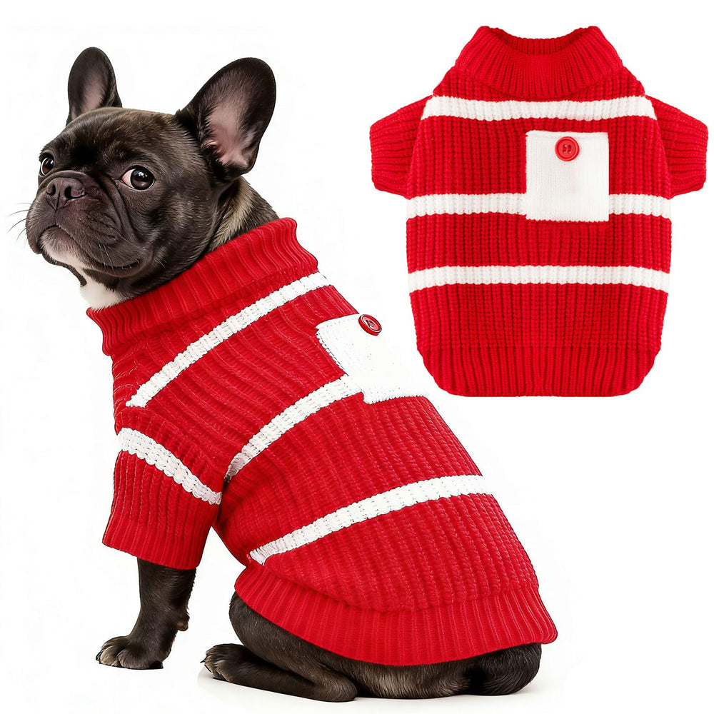 AXIIJGL sudadera para perro pequeño con rayas y bolsillo decorativo para estilo.
