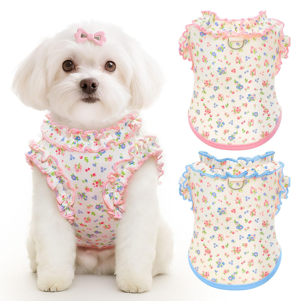 AXIIJGL vestido floral con tutu rosa para salidas elegantes de tu mascota.