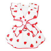 Vestido AXIIJGL para perrito pequeño con estampado de fresa, cómodo y ligero.