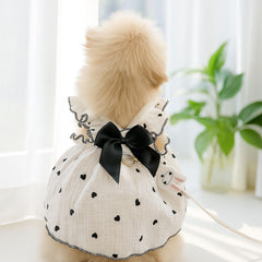 AXIIJGL vestido para perro pequeño rosa claro con anillo en la espalda.