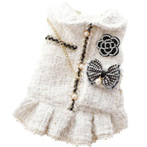 AZA Princesa para perro, vestido blanco frontal para paseos elegantes