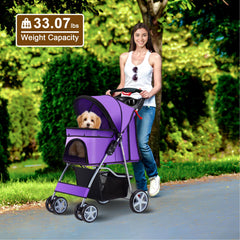 Azaeahom carrito con gran cesta para accesorios de mascotas