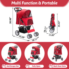 Azaeahom Carrito con malla aireada para mejor ventilación.