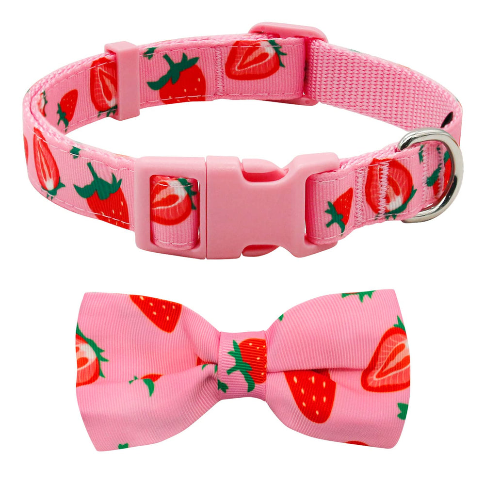 azuza collar con lazo rosa para perros grandes, cómodo y seguro.