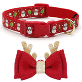 Collar azuza con lazo ciervo para perros pequeños, ideal para estilos festivos.