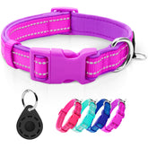 Collar azuza reflectivo con soporte Airtag para mayor visibilidad nocturna