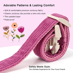 Babole Pet collar corduroy con cierre rápido, fácil de poner y quitar sin tirones