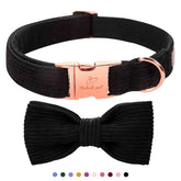 Collar Babole Pet corduroy negro con lazo desmontable para uso diario