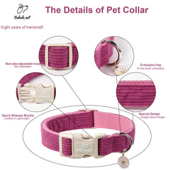 Babole Pet collar corduroy textura suave, perfecto para piel sensible