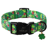 Collar Babole Pet Dia de San Patricio, trébol verde, cómodo para perros pequeños