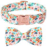 Babole Pet collar floral lazo azul, ideal para paseos primaverales con estilo