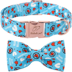 Collar Babole Pet con lazo de corazón azul para perros, estilo elegante.