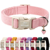 Collar Babole Pet de pana rosa, cómodo para cuellos sensibles.