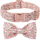 Collar Babole Pet de Pascua con lazo rosa principal para salidas festivas
