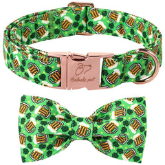 Collar Babole Pet con lazo trébol verde para paseos diarios