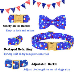Babole Pet collar patriótico azul, rojo y blanco para verano