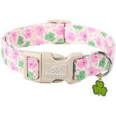 Babole Pet collar rosa claro con trébol, cómodo para paseos diarios