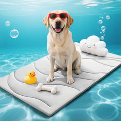 Babygreat manta enfriante para perro, vista frontal, enfriamiento instantáneo sin electricidad.