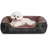 Cama BAILARY para perros pequeños con bordes, ofrece apoyo para cuello y seguridad.