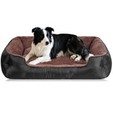 BAILARY cama para perro mediano con bordes acolchados, seguridad y descanso acogedor.