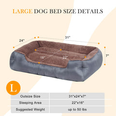 BAILARY cama para perros medianos, bordes acolchados para mayor seguridad