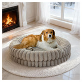 Balance cama-donut lujo 36 pulgadas, soporte cómodo para perros grandes.