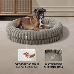 BALANCE cama-donut-perro-43p-tapizado-plush-sin-pelo-suelto: tapizado suave y limpio