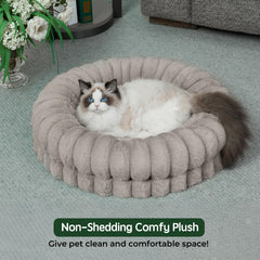 BALANCE cama para perros pequeños, techo lujoso de peluche suave y confortable