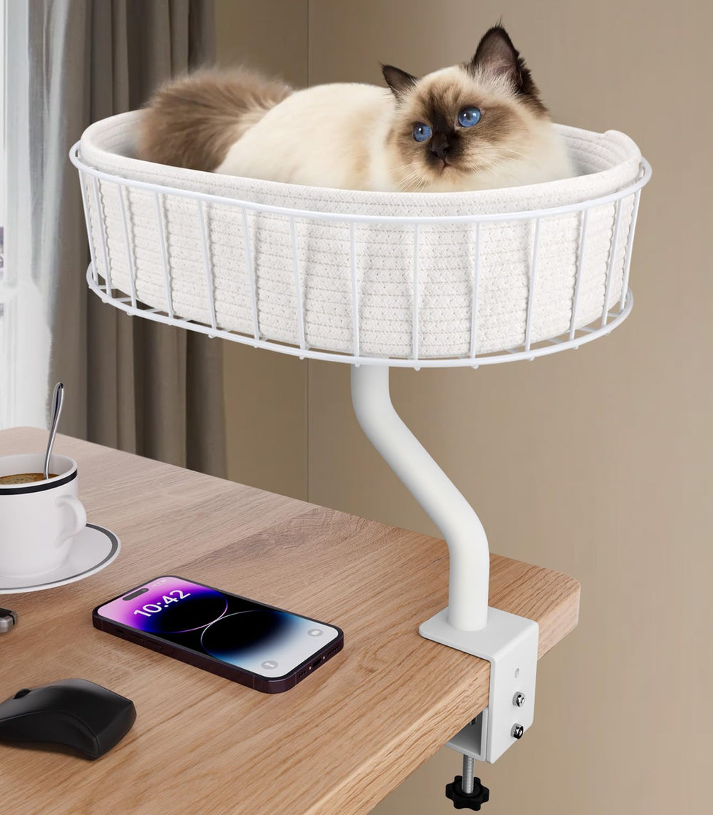 BALORAY cama de escritorio para gatos con marco metálico estable