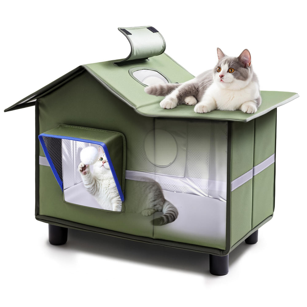 Banxye casa gatos exterior amplia para felinos al aire libre