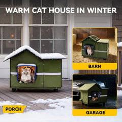 Banxye casa gatos impermeable con techo resistente para lluvia